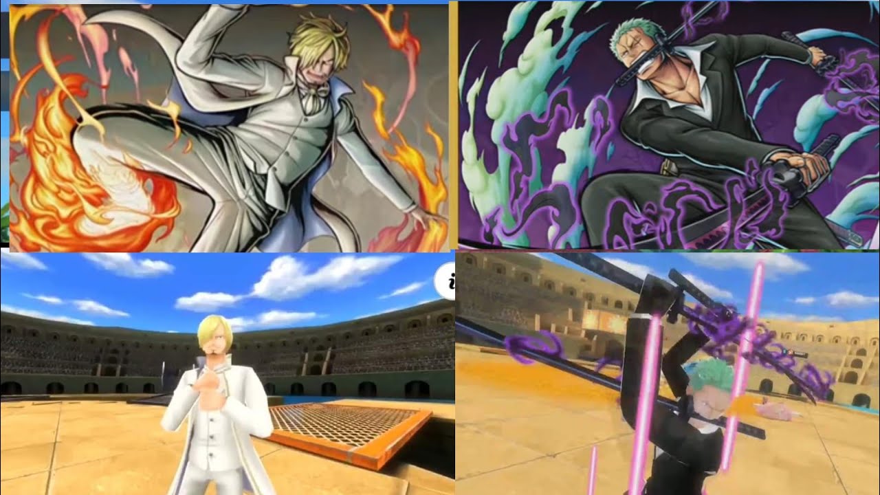คลิบ Preview Wedding Sanji [Blue Runner] &  Dressrosa Zoro [Red Attacker] (One Piece Bounty Rush)