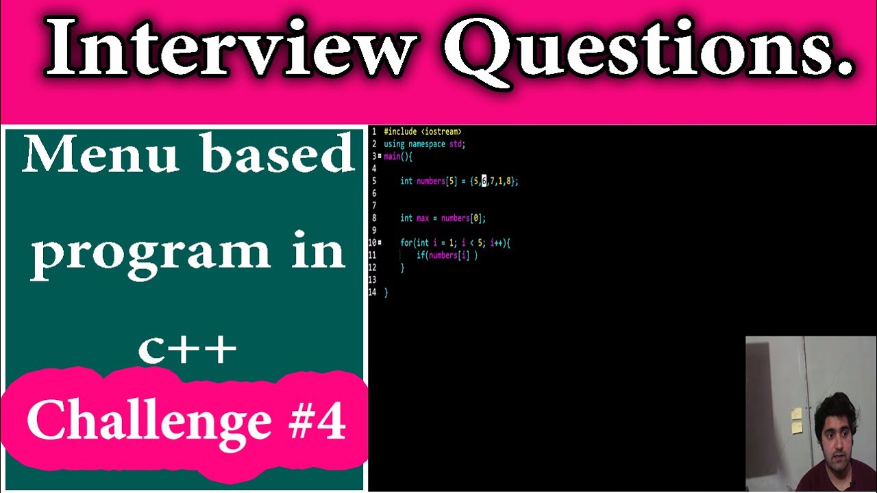 C++ Challenge #4 | Menu Driven Program in C++ (Interview Preparations ...