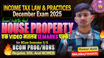 House Property OneShot 2025 and Important Questions | Income Tax BCom Sem 5 | DU Regular/SOL/NCWEB