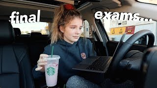 online student takes final exams...