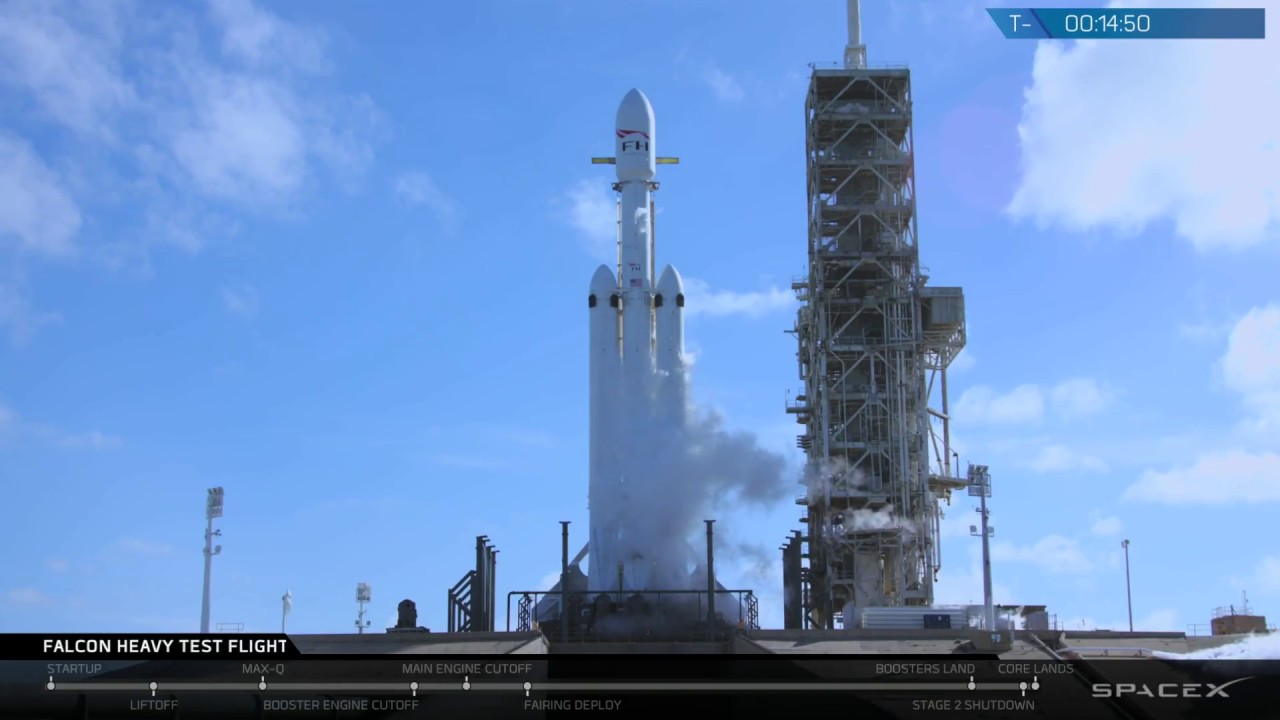 SpaceX успешно запустила сверхтяжелую ракету Falcon Heavy. Фото.