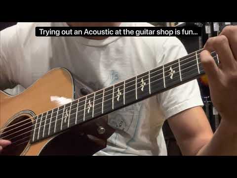 Trying out an Acoustic Guitar at the shop be like…