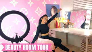 MY BEAUTY ROOM TOUR I LOUIS VUITTON WALL