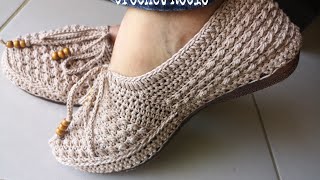 : ZAPATOS TEJIDOS A CROCHET con medio pilar doble combinado. Has de t'u hobby un EMPRENDIMIENTO!! #61