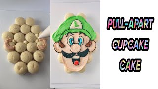 PULL APART CUPCAKE CAKE - Luigi from Super Mario #pullapartcupcakecake #cupcakecake #pmlofficial