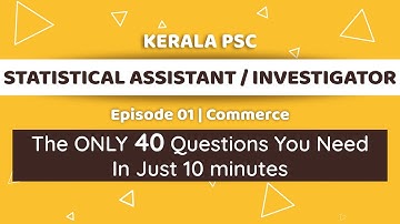 The ONLY 40 Commerce Questions You NEED for Kerala PSC Statistical Assistant! | Episode 01 |
