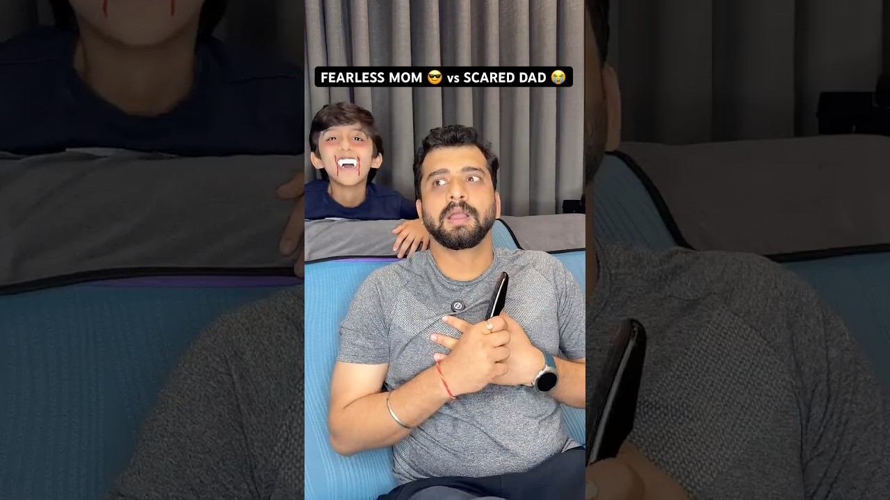 When Dad Gets Scared Easily 😂 #shorts #momvsdad #familycomedy #prank #indiandad