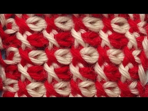 Шахматные крестики Узор вязания 38