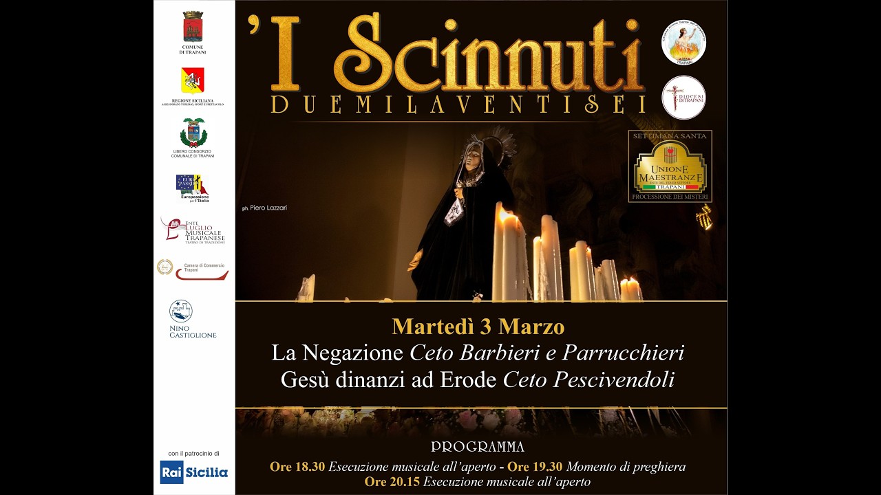 In diretta dalla chiesa  Maria SS. Immacolata (Collegio dei Gesuiti) di Trapani, la quarta Scinnuta