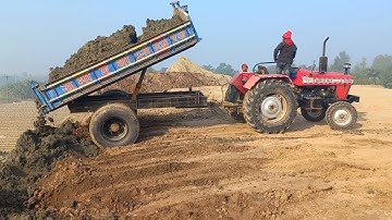 CAT or JCB Excavator By Loading Sand from Pond | Unloading By Digital hydraulic system Sonalika50HP2