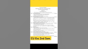CU 2nd Semester EVS AEC Paper | Full Syllabus & Exam Guide 2025 | Honours & General Must Watch!