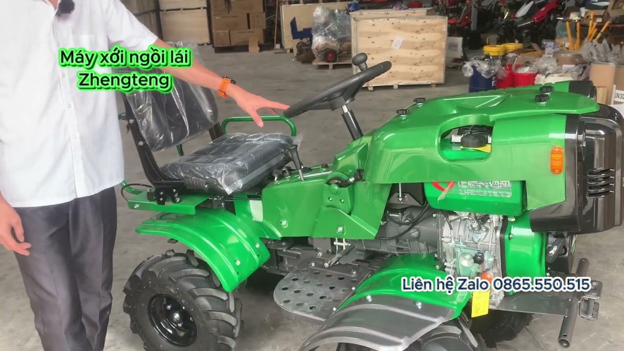 Máy xới đất ngồi lái Zhengteng làm được ruộng nước và ruộng khô #máynôngnghiệp #mayxoidat #may