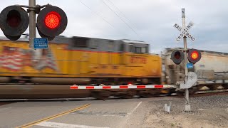 UP 9618 Manifest North | *New LED* E, Sandy Mush Dr. Railroad Crossing, Merced CA