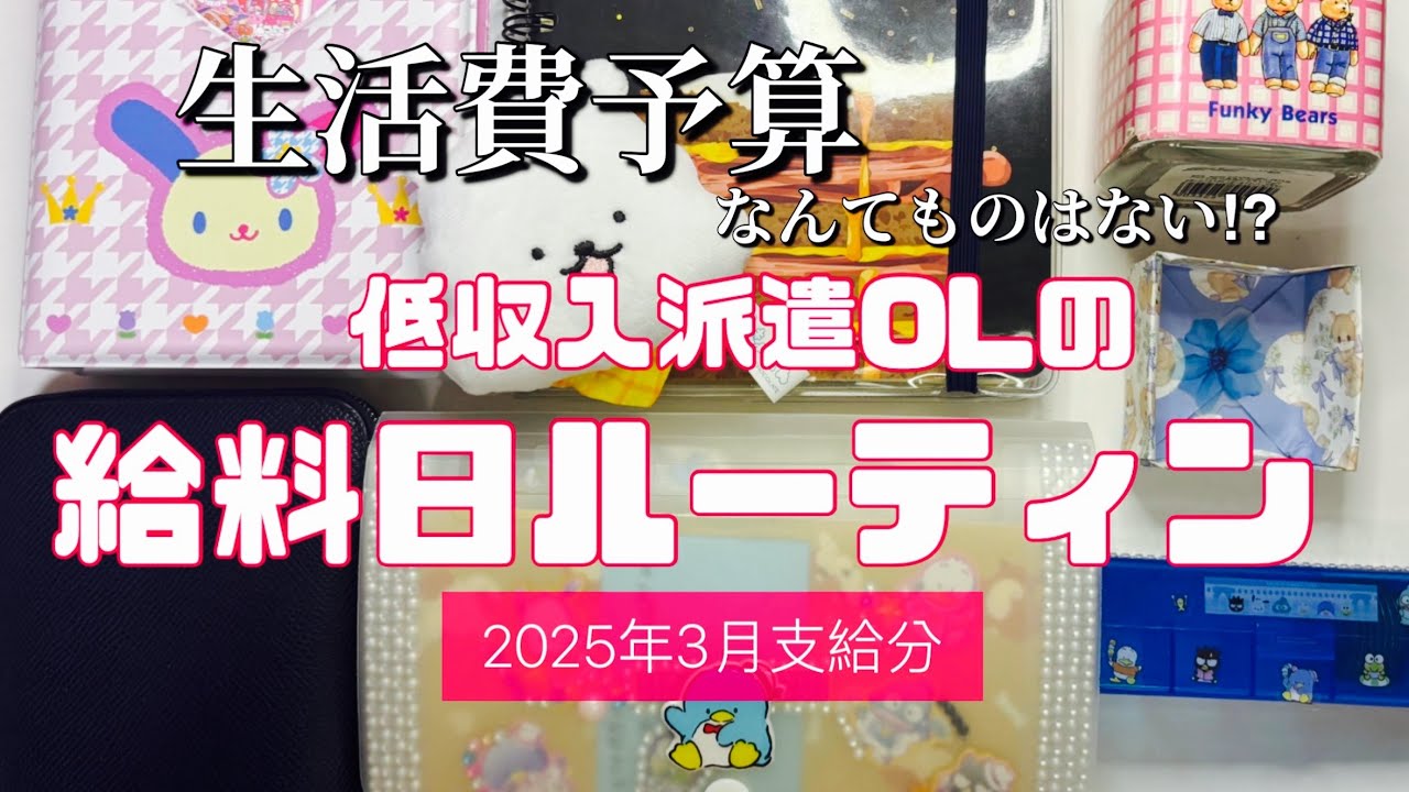【生活費予算について語る】2025年3月支給分　給料日振分ルーティン　音声あり｜アラフォー低収入派遣社員｜賞与なし｜一人暮らしwithシニア犬｜副収入あり　payday routine