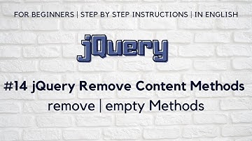#14 jQuery Remove Content/Element Methods | remove Method | empty Method