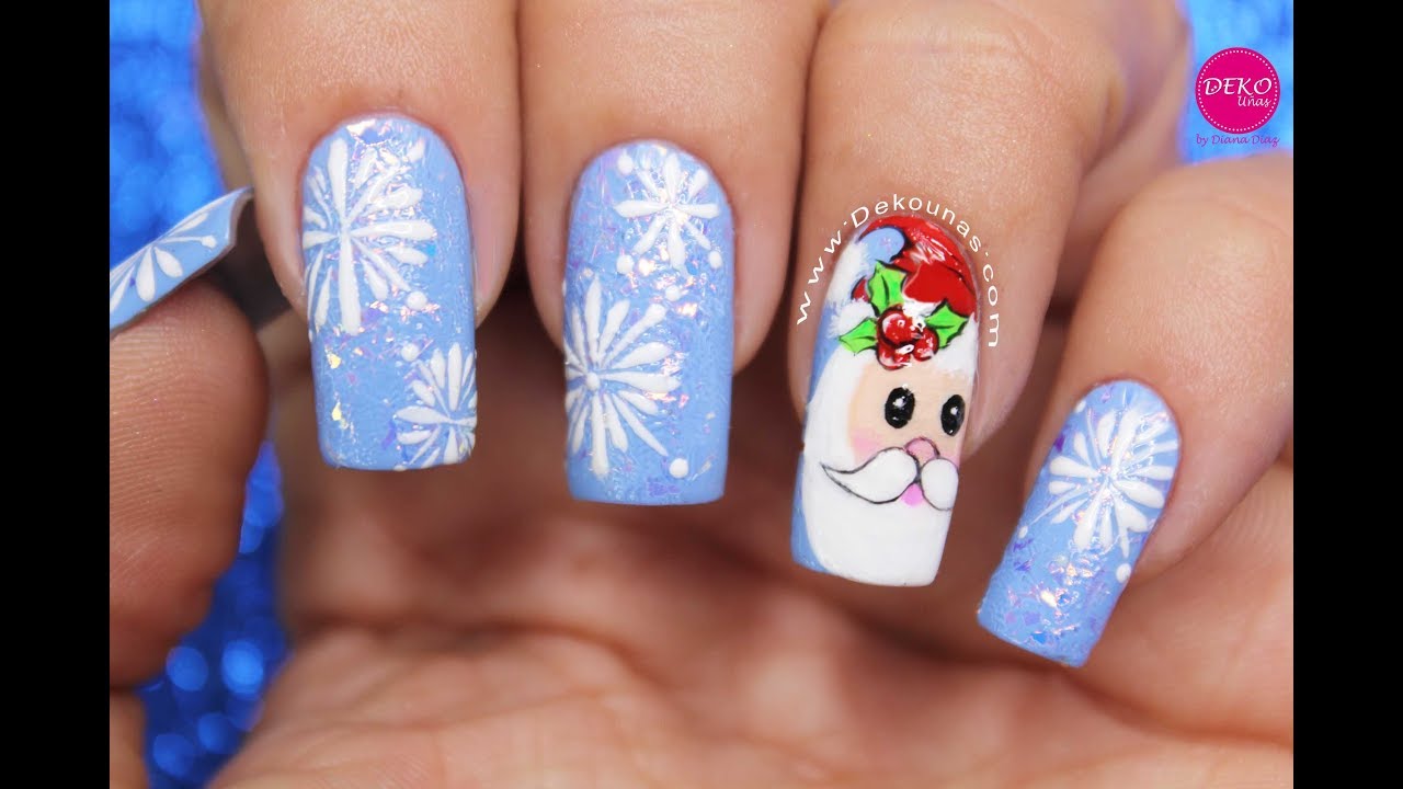Diseño de uñas Papa Noel ♥ Deko Uñas - Santa Claus Nail art - YouTube