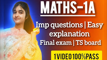 Pass Maths 1A ✨🔥 | final exam special 💯✨| ts board #tsboard#apboard#importantquestions#intermaths