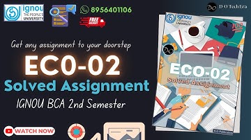 ECO-02 Solved Assignment 2024 - 2025 |IGNOU BCA 2nd Semester assignment| #ignou #bca #assignment