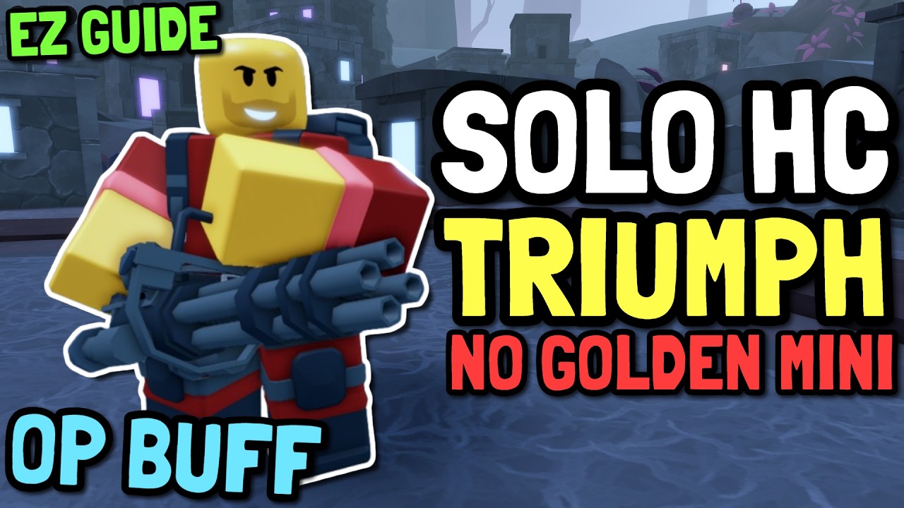 How To Solo Hardcore With NO GOLDEN MINIGUNNER - Full EZ Guide! (TDS)