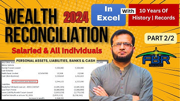 Wealth Reconciliation in Excel | Statement | How to Reconcile Your Wealth Statement | 2024 ITR & WS