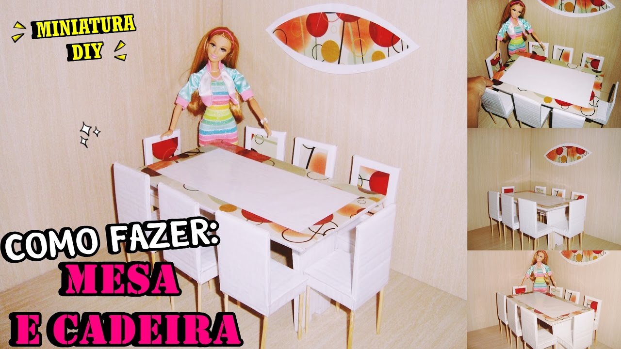 MESA e CADEIRA para Barbie e outras bonecas #COMO FAZER ❤
