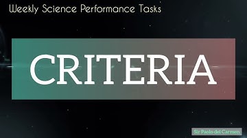 Video Performance Tasks | Criteria