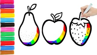 Drawing fruits for children / Рисование фрукты для детей / How to draw fruits / Сурет салу жемістер