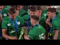 The Ireland U20 side lift their Six Nations Grand Slam title!