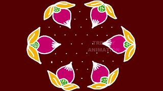 Awesome easy and simple rangoli with 11*6dots | Sravanamasam muggulu| Easy kolam | Pandaga muggulu |