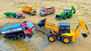 New Petrol Tanker Tata Dumper Muddy Accident Pulling Out Jcb 3Dx? Jcb Cartoon New Tractor Cartoon