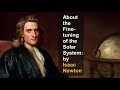 About the fine-tuning of the Solar system: By Isaac Newton