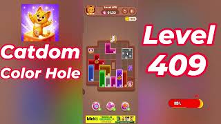 Catdom Color Hole Level 409 Walkthrough [NEW UPDATE] 🐱🟣 | Relaxing Color Puzzle Game | Go Answer