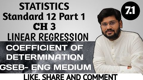 7.1 | coefficient of determination R² | linear regression | part 1 gujarat board | gseb stat |