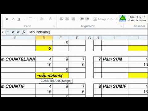 Các hàm thống kê thường dùng trong Excel