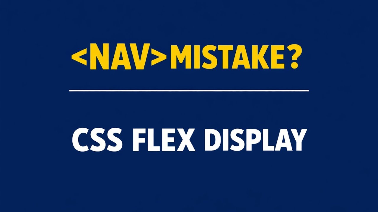 HTML nav Tag Explained | CSS Flex Display Navbar for Beginners - YouTube