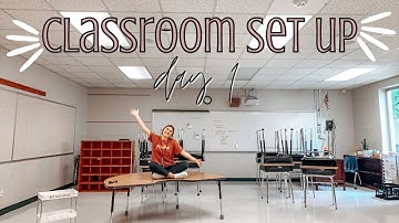 CLASSROOM SETUP DAY 1! // first year 4th grade teacher