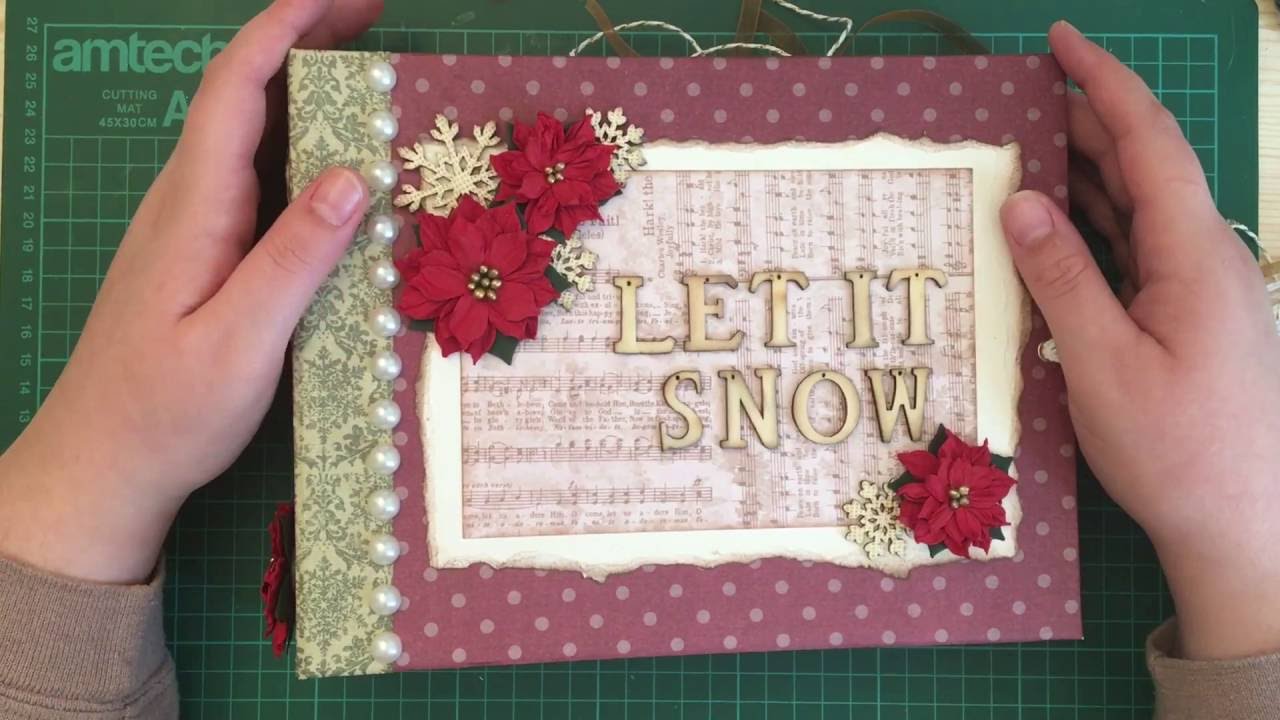 Vintage Christmas Scrapbook Flip Through - YouTube
