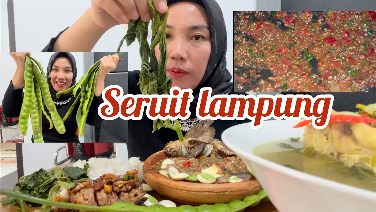 Makanan khas Lampung "Seruit" bersama pindang kepala gabus dan lalap