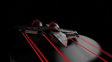 Red Spaceship created in Blender, textures made in SubstancePainter