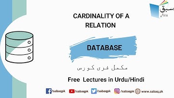 Cardinality of a Relation, Computer Science Lecture | Sabaq.pk
