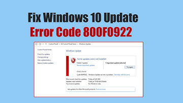 Fix Windows 10 Update Error Code 800F0922