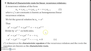 Recurrence Relations Part 4 Method of Characteristic Roots (Theory)