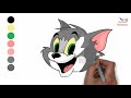 Tom And Jerry Draw And Coloring for Kids, Easy Step Learn Color Page Video