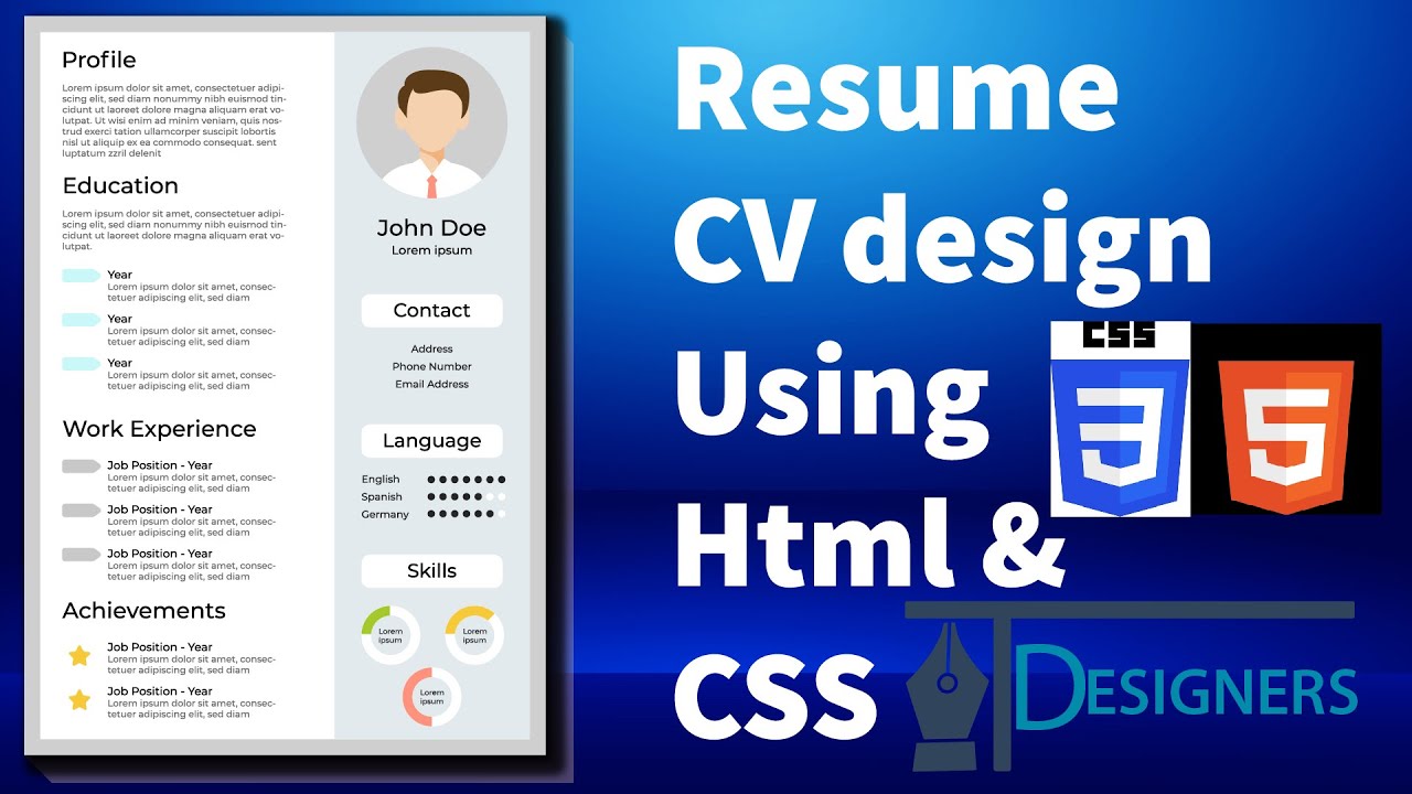 how to create resume on html
