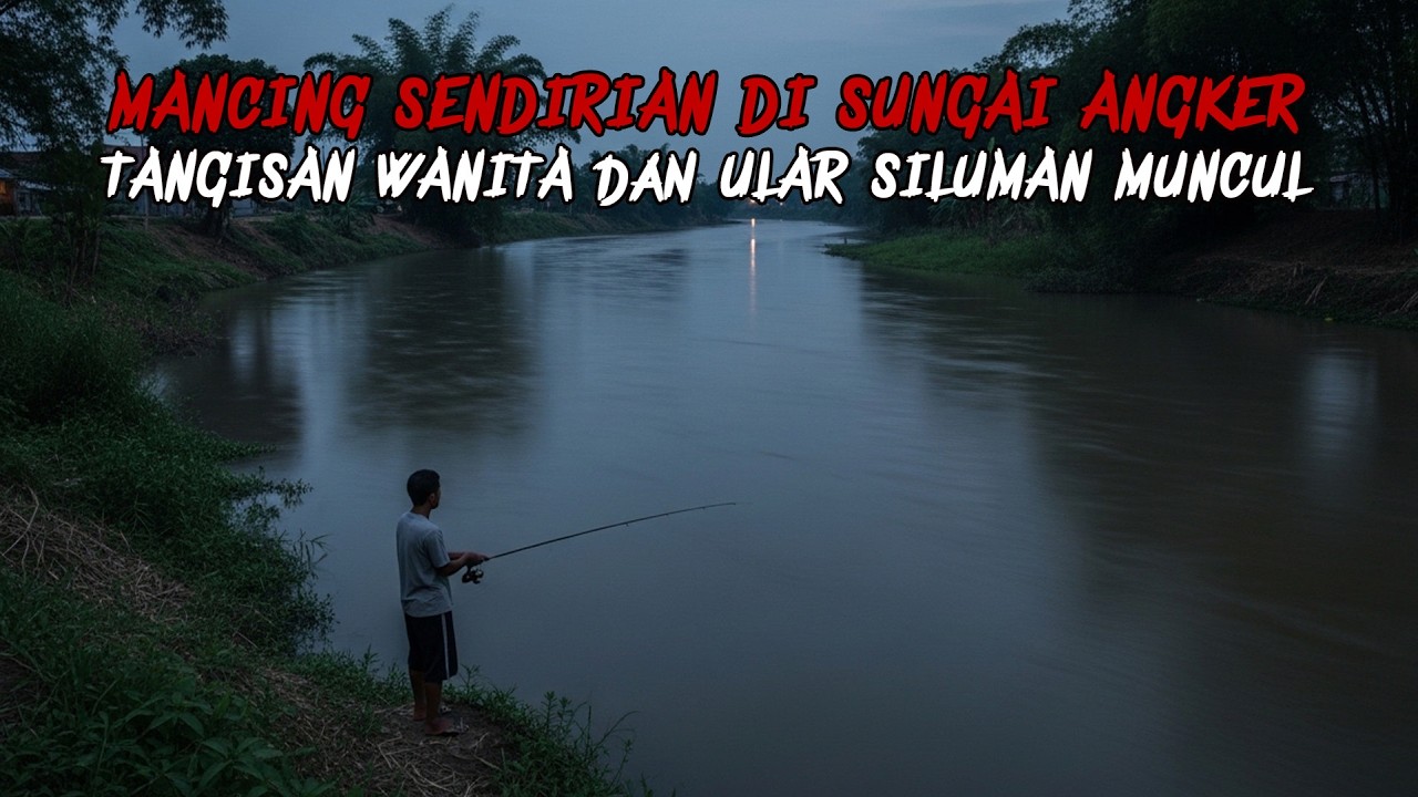 MANCING SENDIRIAN DI SUNGAI ANGKER, TERDENGAR TANGISAN WANITA DAN ULAR SILUMAN MUNCUL