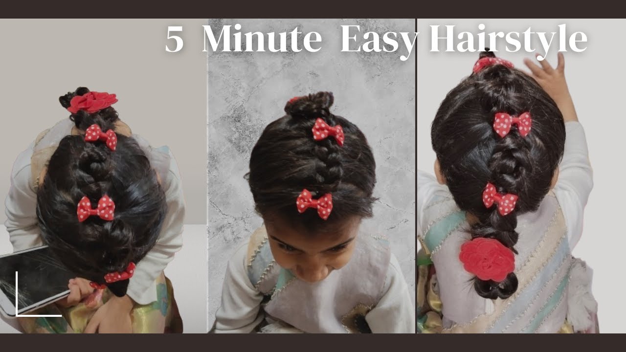Very Easy Super Cute Front To Back Braided Hairstyle | 5 Minute Stylish ...
