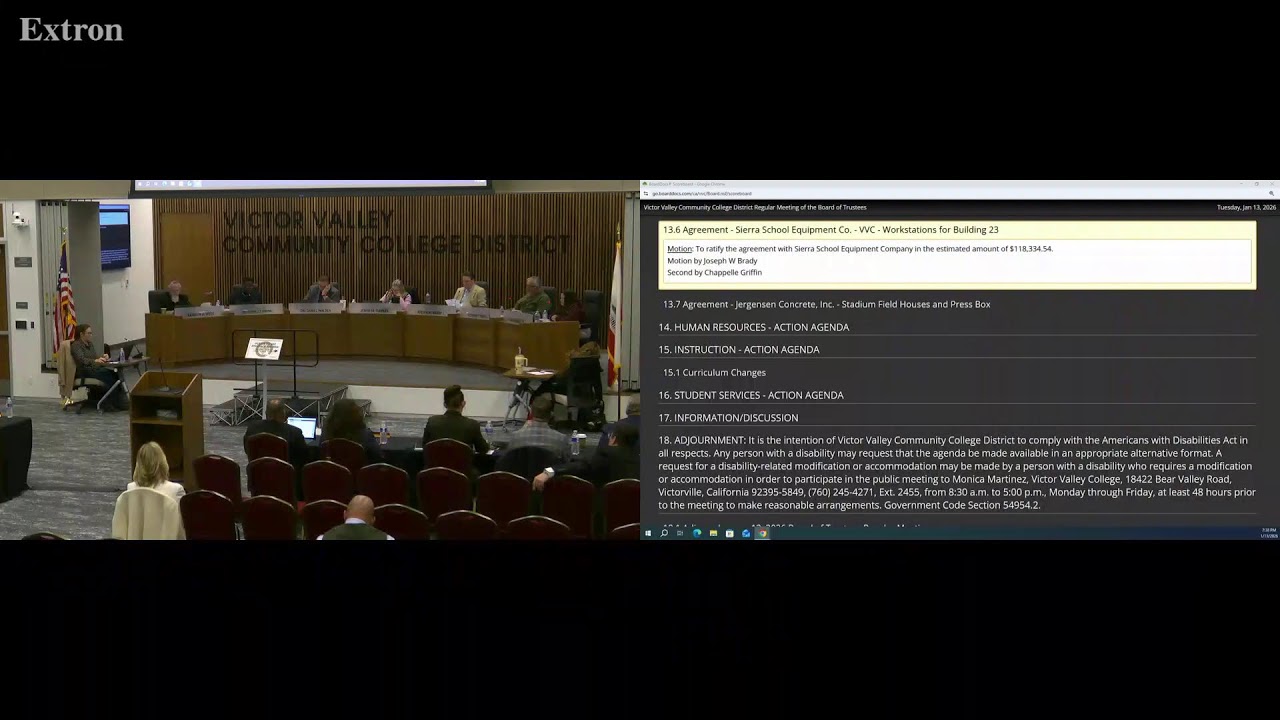 Victor Valley Community College District BOT January 2026