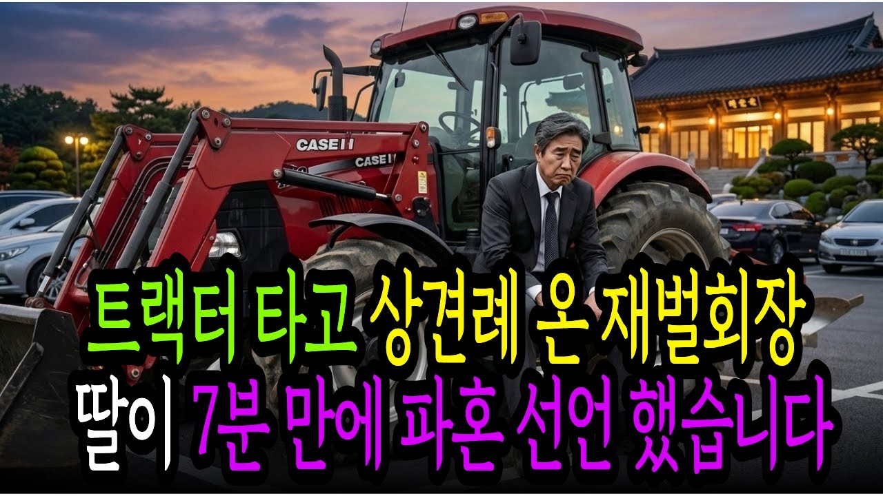 트랙터 타고 상견례 온 재벌 회장 딸이 7분 만에 파혼 선언 했습니다.