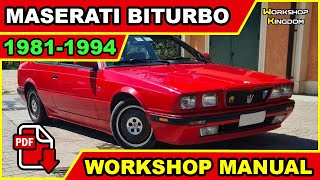 Maserati Biturbo (1981-1994) Workshop Service Repair Manual - ENGLISH - Download PDF