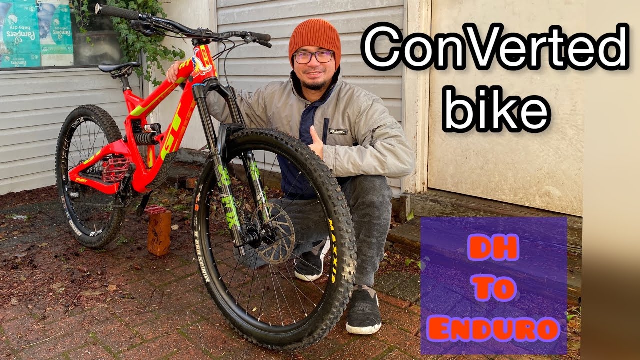 Converted my dh bike to enduro ( GT fury fitz ) - YouTube